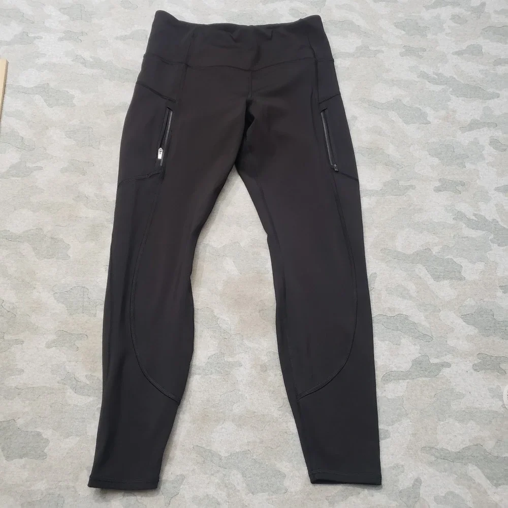 Athleta Rainier Leggings Womens Medium Black‎ Crop Pull On Yoga Fitness Gym